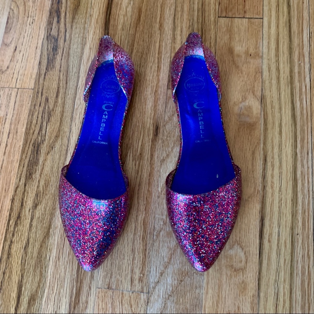 Jeffrey Campbell Glitter D’orsay Flat Jellies
